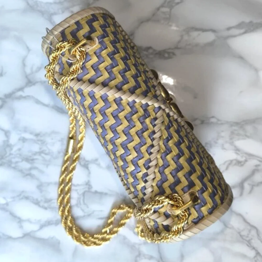 TORY BURCH Small Eleanor Diamond Woven Braided Leather Shoulder Bag